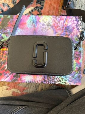 Marc Jacobs Black Saffiano Leather Crossbody Camera Bag